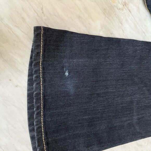Bongo vintage Dark Wash Bootcut Jeans Contrast Stitching Back Flap Pockets Sz 9 - Picture 10 of 10